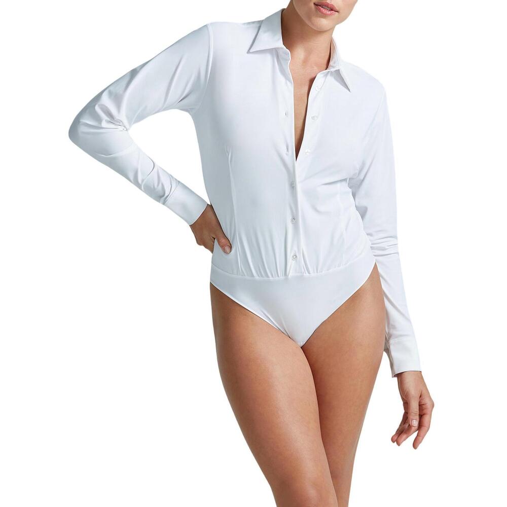 Commando White Button-Front Long-Sleeve Shirt Bodysuit
